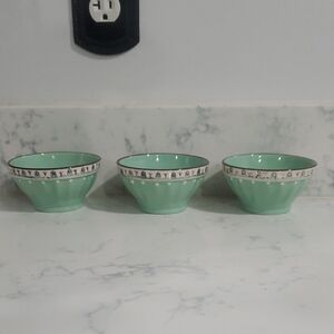Creative Co-Op Green Ceramic Bowls Set